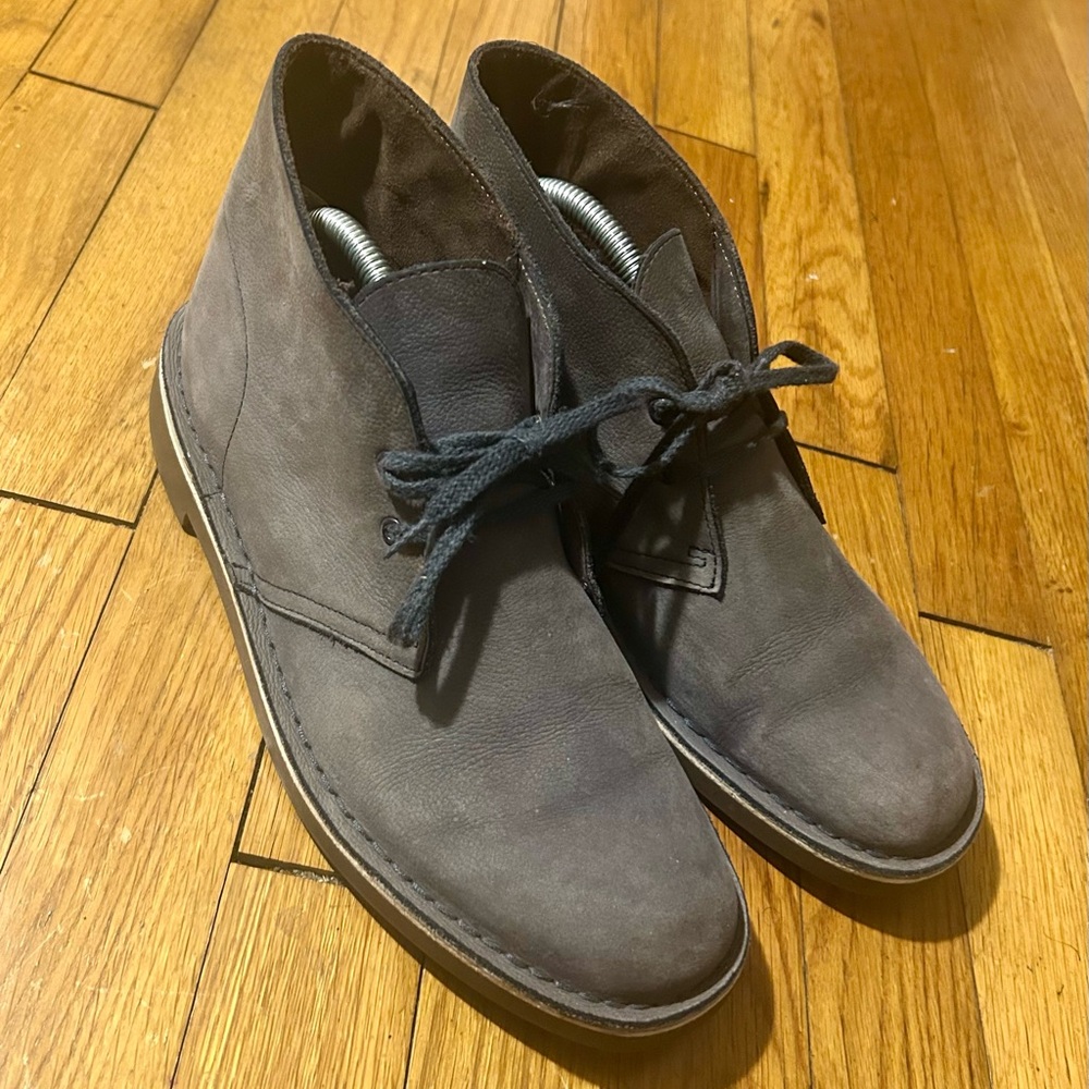 CLARKS Blue Leather Desert Boots